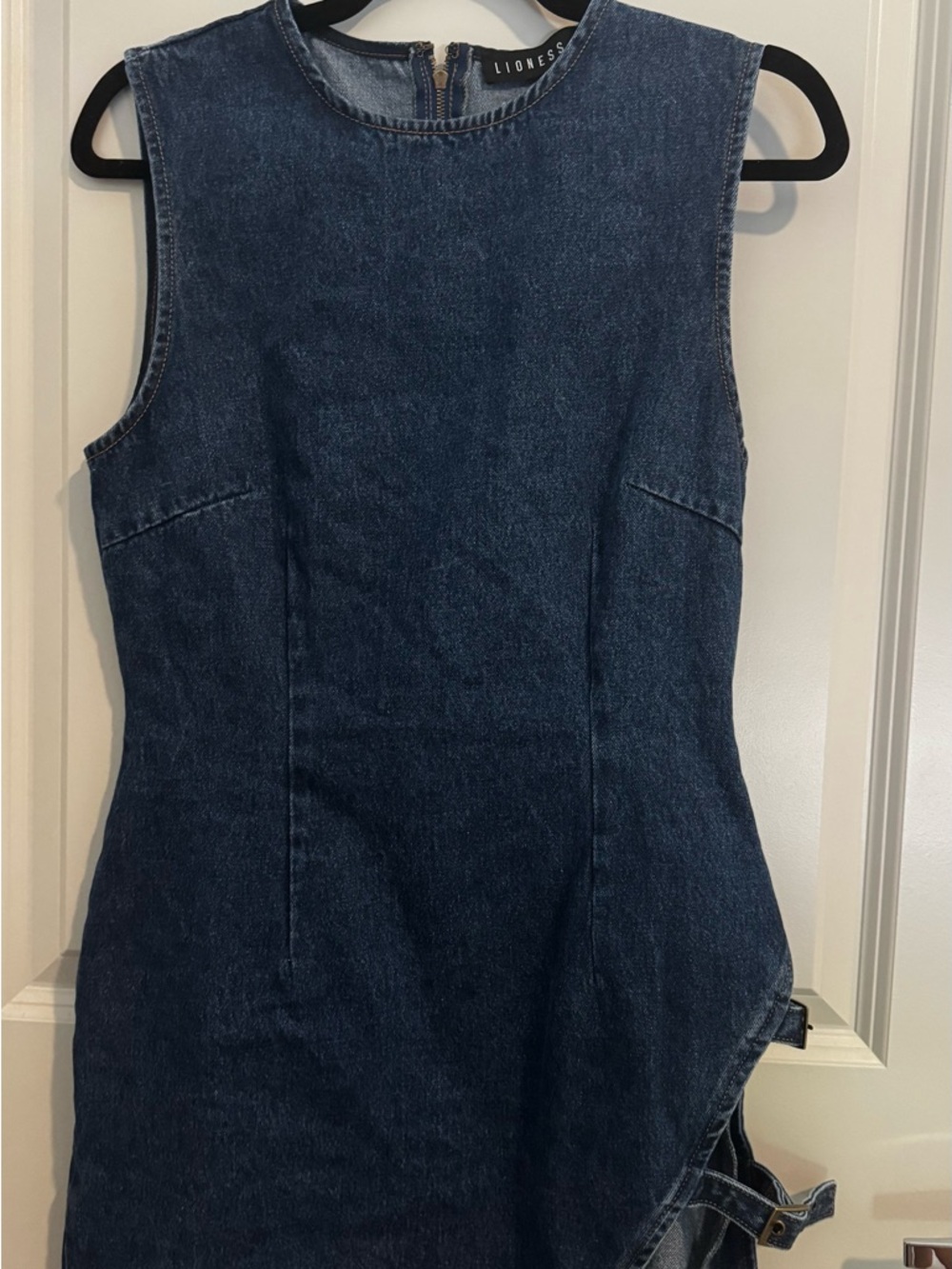 Lioness Denim Crewneck Dress in Blue